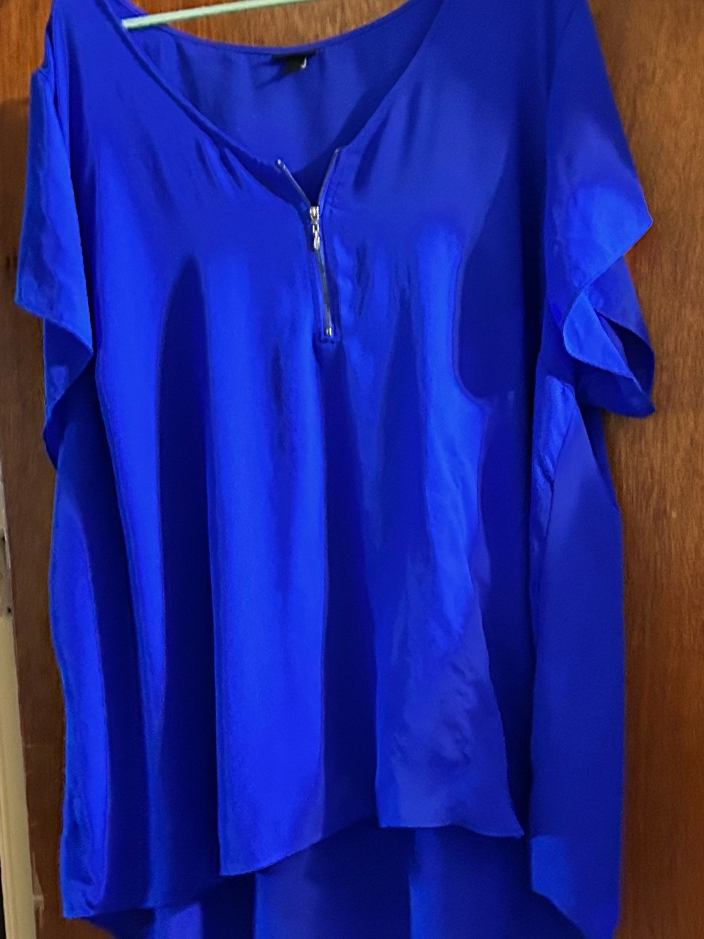 torrid Royal Blue Zip V-Neck Tunic Top